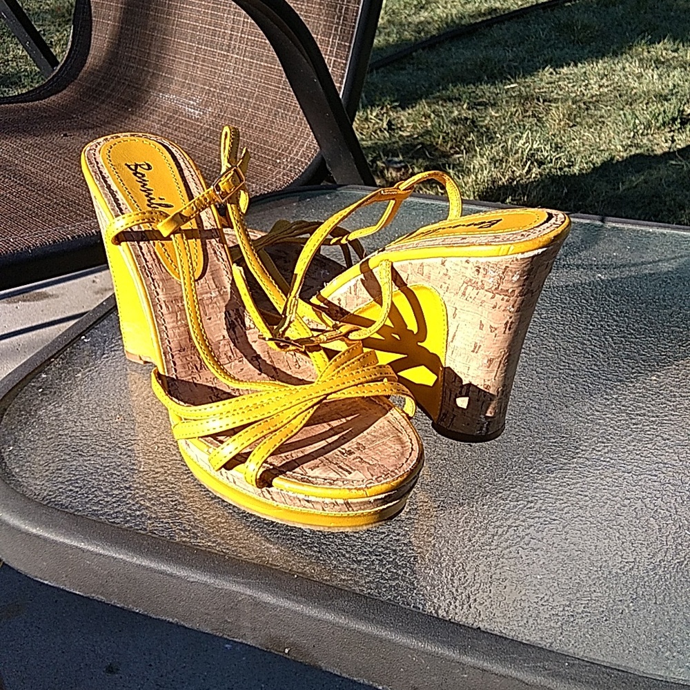 Yellow Wedged heels